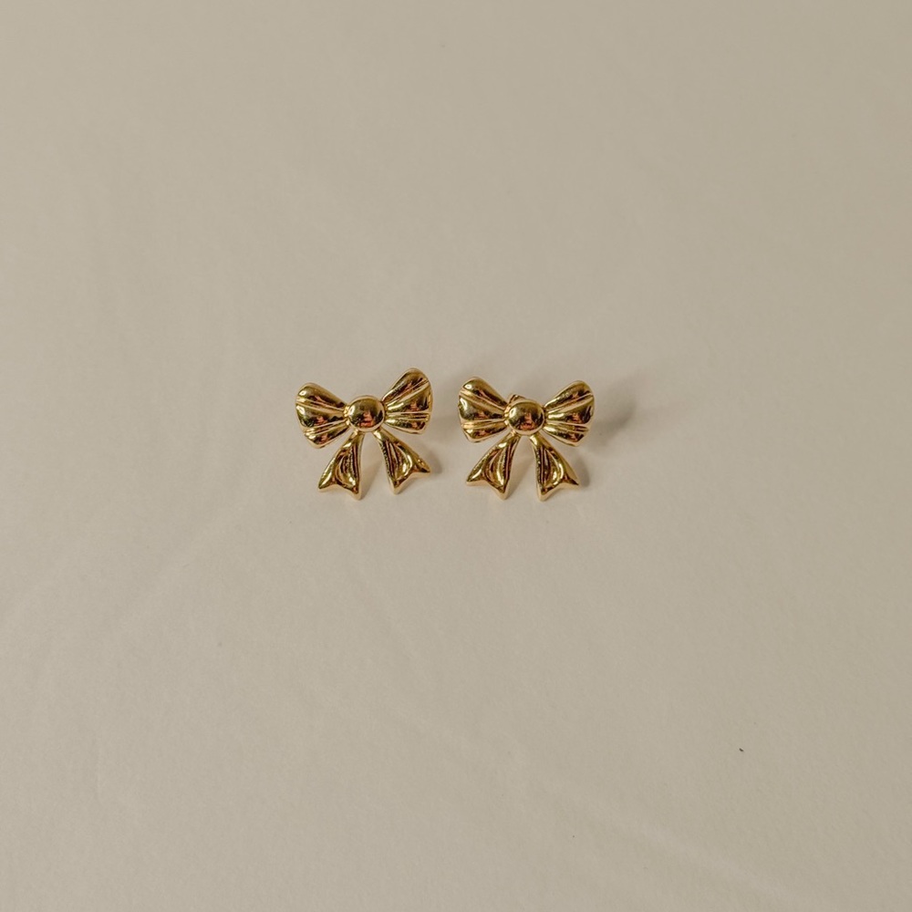18K Gold Plated Bow Earrings